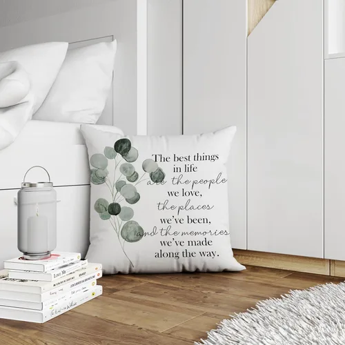 Vista 2 de Fundas de almohada con citas familiares de 18 x 18 pulgadas, las mejores cosas de la vida son las personas que amamos, fundas de almohada
