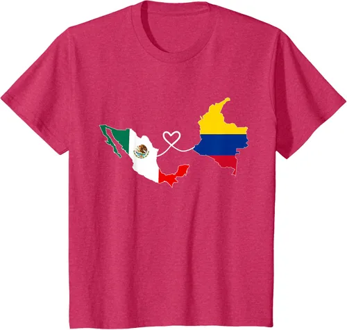 Vista 72 de Camiseta Half Colombian Half Mexican Flag Map DNA Mexico Colombia