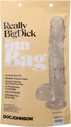 Vista 6 de Doc Johnson Really Big Dick in A Bag - 10 pulgadas - Base de ventosa, longitud total: 10 pulgadas (10.0 in), longitud insertable: 8,75 pulgadas