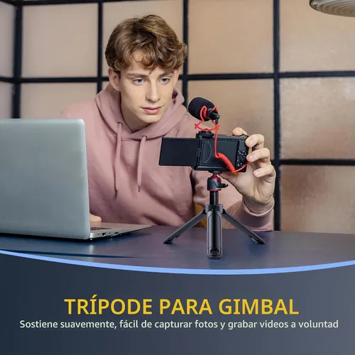 Vista 4 de Mini trípode de 1/4, soporte de escritorio C01 Pro de sobremesa, trípode compacto con tornillo de 1/4 pulgadas para luz weeylite K21, luz de foto