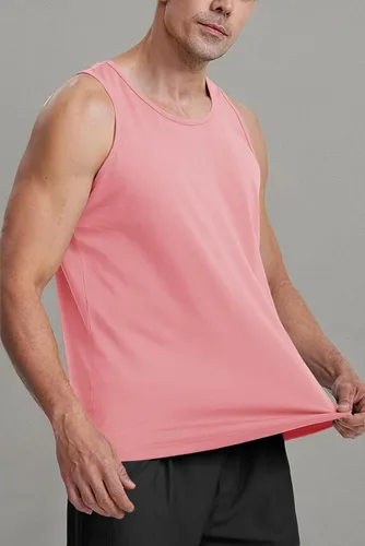 Vista 7 de MAGCOMSEN Camiseta sin mangas de algodón para hombre, camiseta sin mangas atlética para gimnasio