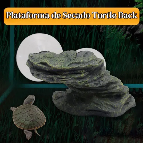 Vista 7 de Plataforma de tortuga con 2 ventosas fuertes, escalada en roca de resina