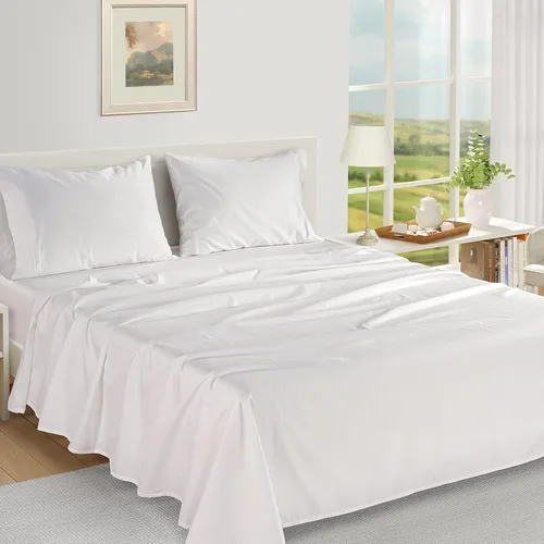 Vista 196 de LANE LINEN - Sábanas individual 100% algodón egipcio suave, cómodo y grueso de calidad de hotel, costuras reforzadas totalmente elásticas, sin