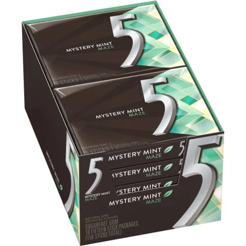 Vista 15 de 5 GUM React Mint Goma de Mascar sin Azúcar Paquete Grande (10 paquetes x 15 palitos) Sabor Intenso y de Larga Duración