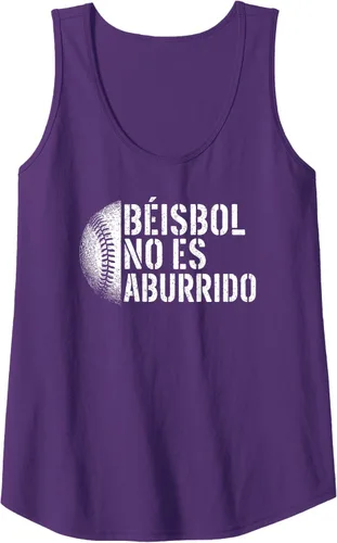 Vista 8 de Beisbol No ES Aburrido Funny Baseball Spanish Quote Tank Top