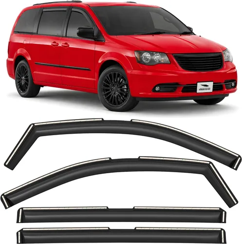Vista 53 de Voron Glass Protectores de lluvia extra duraderos con cinta adhesiva para Chevrolet (Chevy) Silverado 2500HD/3500HD 2007-2014 cabina extendida Negro