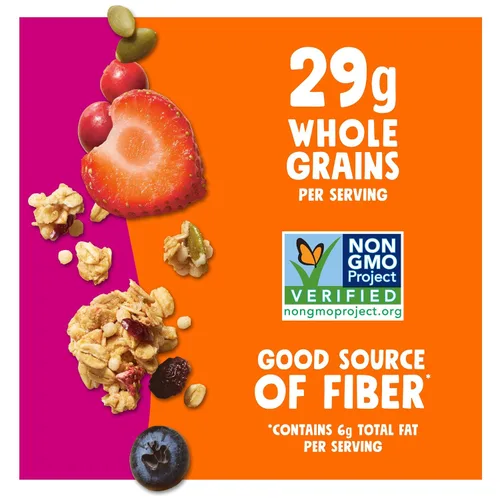 Vista 7 de Bear Naked - Cereal de granola, vegano, snacks de desayuno, triple baya (6 bolsas) Snacks veganos para el desayuno