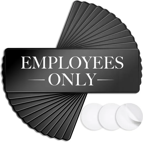 Vista 9 de Cartel de "Employees Must Wash Hands", paquete de 3, 3 x 9 pulgadas, perfecto para paredes, puertas o fregaderos en servicio de alimentos, baños