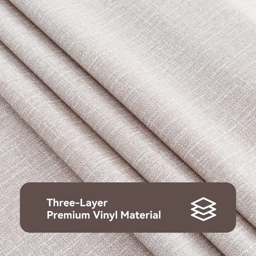 Vista 6 de Romanstile Mantel de PVC 100% impermeable, cuadrado, a prueba de derrames de aceite, resistente a las manchas, manteles de plástico fáciles de Beige
