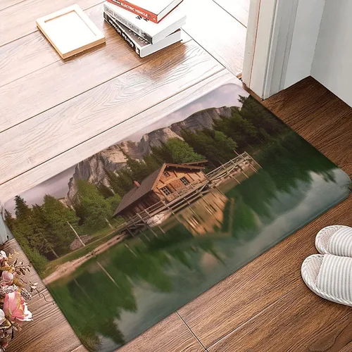 Vista 13 de Tapete para puerta delantera, bonito tapete de bienvenida con estampado de animales marinos y manatíes, absorbente, antideslizante, tapete