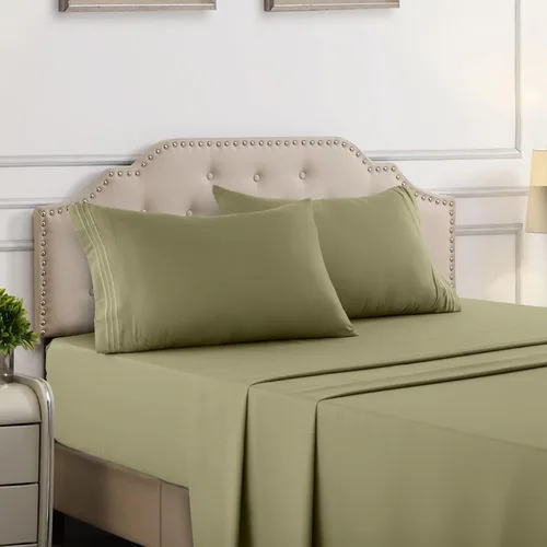Vista 23 de Juego de sábanas Split King con 2 sábanas bajeras individuales XL, ropa de cama de 5 piezas, sin arrugas, resistente a la decoloración, microfibra