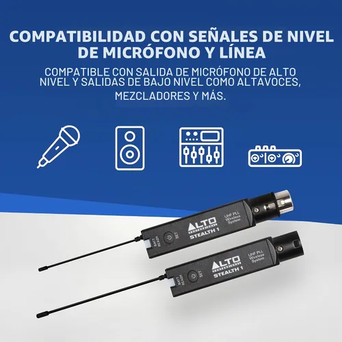Vista 5 de ALTO Sistema de audio inalámbrico Stealth 1 Mono UHF XLR