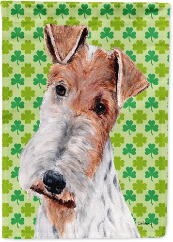 Vista 304 de Caroline's Treasures SS4442GF Affenpinscher Bandera de jardín con retrato de trébol del día de San Patricio para buzón, bandera decorativa