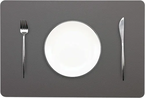 Vista 27 de Manteles individuales lavables de cuero, impermeables, resistentes al calor, fáciles de limpiar, para mesa de comedor, mesa de cocina (2, negro)