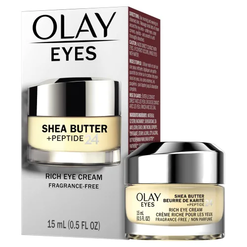 Vista 2 de Olay Crema para ojos Rich Eye Butter+Peptide 24 Rich Eye Cream, sin fragancia, 0.5 oz.