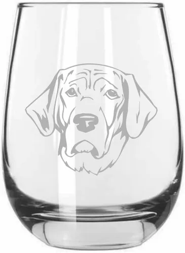 Vista 262 de Shar Pei (chino) - Vaso de vino sin tallo grabado para perro, 15.25 onzas