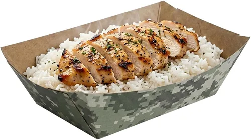 Vista 65 de Restaurantware -Bio Tek - Bandejas de alimentos de 2 onzas, 400 bandejas de papel desechables para alimentos, resistentes, a prueba de grasa, botes