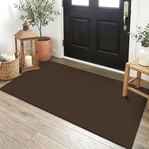 Vista 63 de EARTHALL Alfombra tejida de 2 x 3 pies, lavable para entrada, alfombra trenzada antideslizante, alfombra para puerta interior y exterior, alfombra