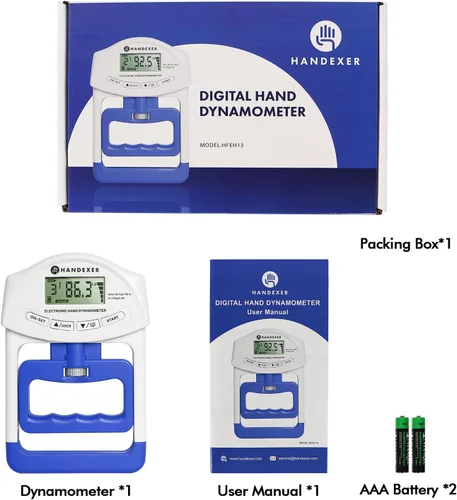 Vista 7 de Grip Strength Tester, Digital Hand Dynamometer FDA Registered with Backlit LCD for Grip Strength Testing and Training