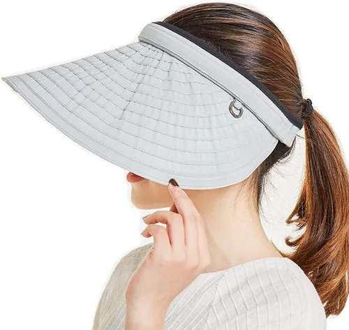 Vista 8 de Sombreros de sol de ala ancha ajustable, protección UV, visera de pesca de playa, plegable, multifuncional, grande