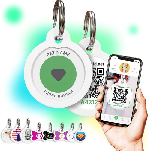 Vista 6 de Placa de identificación de perro con código QR, placa de identificación de mascota silenciosa grabada con perfil en línea