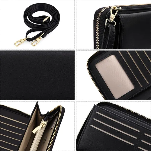 Vista 4 de FALAN MULE Bolso cruzado pequeño para teléfono celular para mujer, cartera de piel sintética