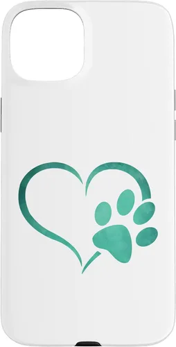 Vista 9 de Vintage green Dog Paw Print heart For Dogs Lover Case for iPhone 16