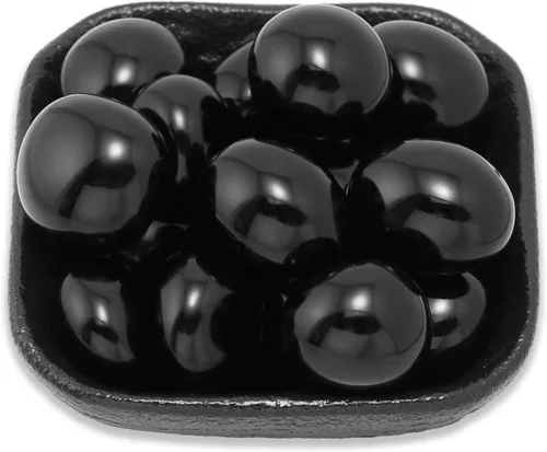 Vista 3 de Piedras de obsidiana negra, piedras pulidas y rocas, cristales curativos naturales para equilibrio de chakras, meditación, decoración espiritual