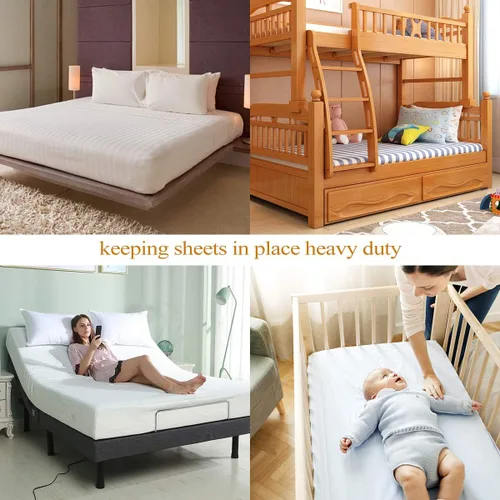 Vista 5 de ZHOUBIN Correas de soporte de sábanas, correas elásticas ajustables entrecruzadas, correas de sujeción para todas las sábanas, fundas de colchón