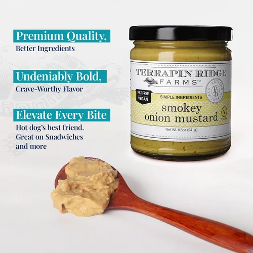 Vista 3 de Terrapin Ridge Farms Smokey Onion Gourmet Mustard - Un frasco de 8.5 onzas