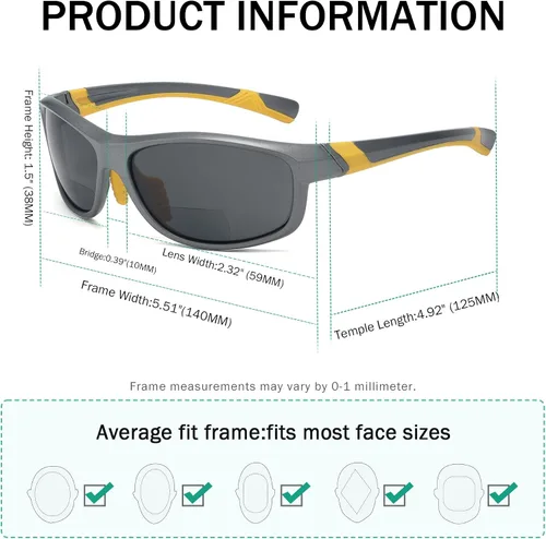 Vista 33 de Eyekepper Gafas de sol deportivas bifocales polarizadas para mujer