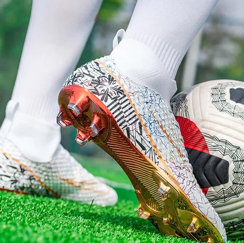 Vista 6 de HESBITEUL Zapatos de fútbol cómodos para hombre, para exteriores, interiores, para niños, para estudiantes de fútbol, zapatos deportivos de alta