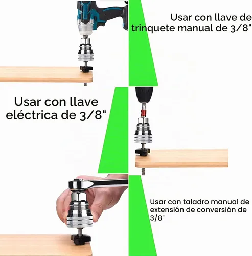 Vista 2 de Enchufe universal, súper enchufe para estándar de 10 a 0.748 in, métrico de 3/8 a 3/4 pulgadas, regalo de herramienta