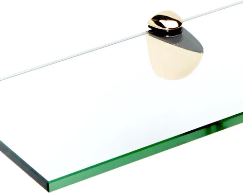 Vista 2 de Spancraft Glass P-4.75x12 - Estante de cristal de pavo real de latón, latón, 4.75" x 12