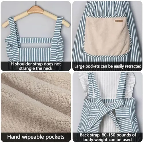 Vista 5 de Delantal para padres e hijos, delantales para mujeres con bolsillos, delantales ajustables para niños y niñas, regalos de cocina para mujeres