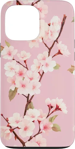 Vista 24 de Japanese Cherry Blossom Floral Flower Pattern Pastel Pink Case for iPhone 17