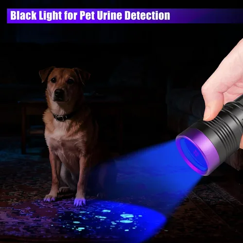 Vista 3 de 365nm linterna UV recargable negro luz linterna foco ajustable