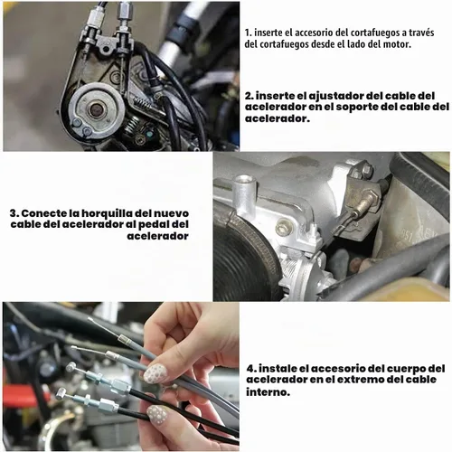 Vista 4 de ORAEVY Kit de cable de acelerador universal de alta tecnología de 24 pulgadas trenzado de acero inoxidable