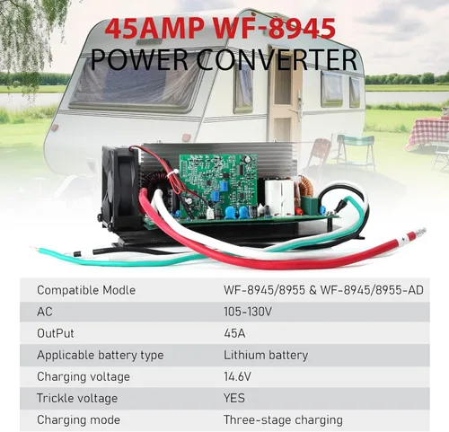 Vista 2 de SUPLIFE WF-8945-MBA para batería de litio, compatible con WF-8945-MBA, WF-8955-AD-MBA, carga inteligente de tres etapas de 14.6V, convertidor de 45