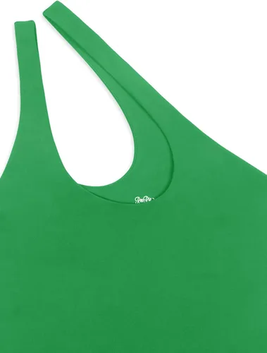 Vista 5 de REORIA - Body sexy para mujer, sin mangas, con corte frontal de un hombro y espalda descubierta