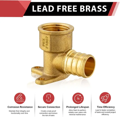 Vista 3 de EFIELD Barb Pex - Juego de 10 accesorios de crimpado hembra NPT de 3/4 pulgadas x 1/2 pulgadas, ASTM F1807, (PEX1807165)