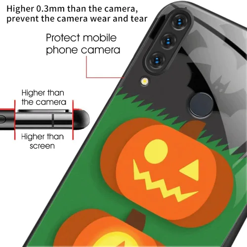 Vista 2 de DINGK Funda compatible con Huawei P30 Lite de vidrio templado transparente + funda de TPU antiarañazos a prueba de golpes, carcasa protectora
