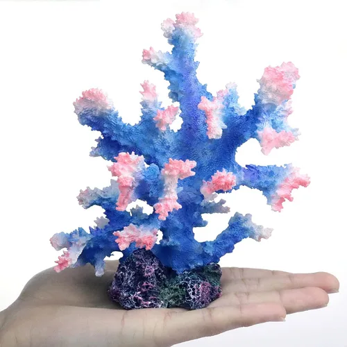 Vista 3 de Besimple Adorno de coral para acuario, decoración de coral de poliresina para decoración de peceras, paisaje de acuario