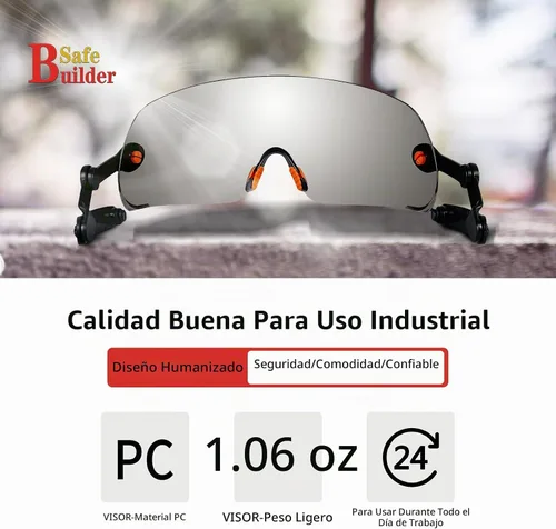 Vista 3 de SAFEBUILDER Safety Visor Hard Hat Accessories for CR06& CR08 Visera transparente integrada