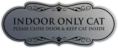 Vista 10 de Designer Paws - Letrero para interiores con texto en inglés "Solo gato por favor cierre la puerta y mantener el gato en el interior" (negro)