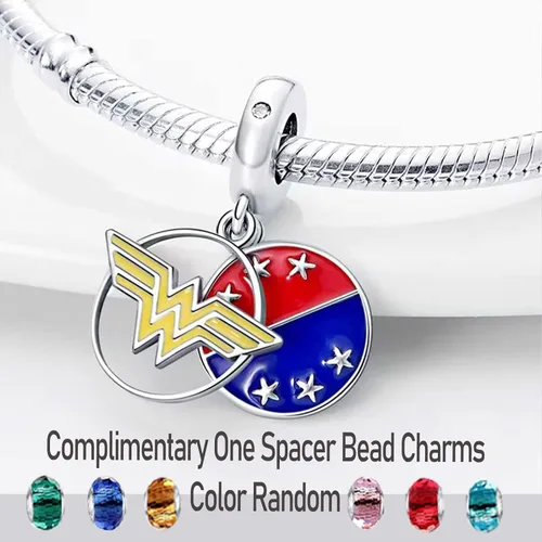 Vista 2 de LNQOBU Dijes de plata de ley 925 para pulseras y collares para mujeres y niñas (con una cuenta espaciadora)