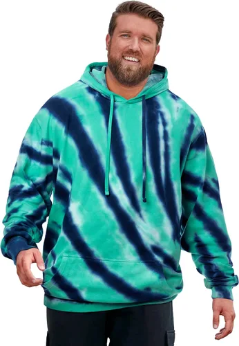 Vista 11 de KingSize Sudadera con capucha de forro polar grande y alta para hombre Negro