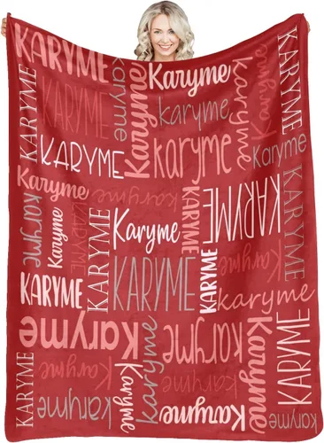 Vista 22 de Mantas personalizadas con nombres, regalos para bebés, niñas y niños, manta personalizada de vellón suave y sherpa con nombre para niños y adultos