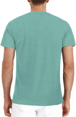 Vista 2 de Lexiart Camisas Henley de moda para hombre camiseta de algodón de manga larga con botones con bolsillo