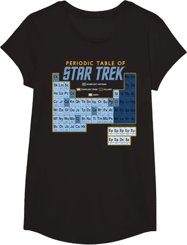 Vista 3 de Star Trek Camiseta de mesa periódica de la serie original, Negro, S
